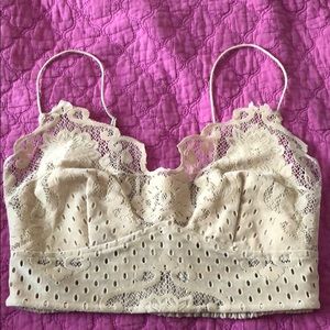 Free People One Flocked Velvet Adella Bralette